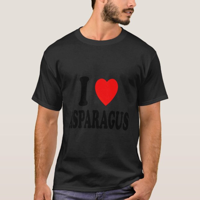I Kärlek Asparagus Vegan Vegetarian Favorite Vege T Shirt (Framsida)