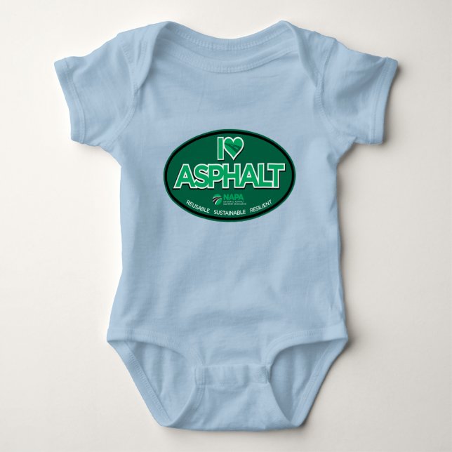 I Kärlek Asphalt 1-Biet Baby Bodykostym - blå T Shirt (Framsida)