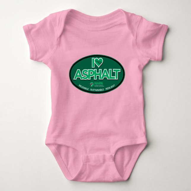 I Kärlek Asphalt 1-Biet Baby Bodykostym - Rosa T Shirt (Framsida)