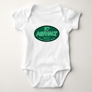 I Kärlek Asphalt 1-Biet Baby Bodykostym - Vit T Shirt