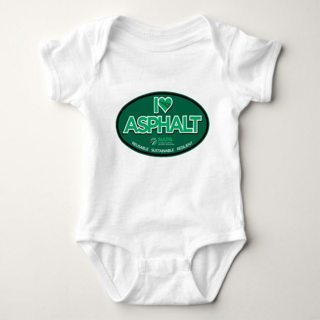 I Kärlek Asphalt 1-Biet Baby Bodykostym - Vit T Shirt (Framsida)