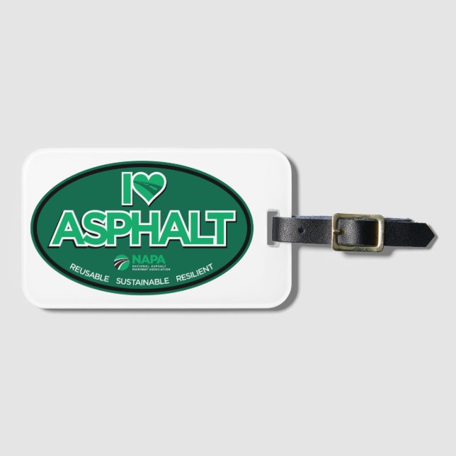 I Kärlek Asphalt Luggage Tag Bagagebricka (Framsida horisontal)