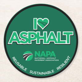 I Kärlek Asphalt Pub-Stil Pappra Underlägg Papper Rund