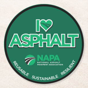 I Kärlek Asphalt Pub-Stil Pappra Underlägg Papper Rund