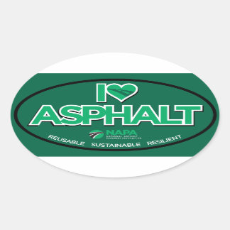 I Kärlek Asphalt Stickers - Oval Ovalt Klistermärke