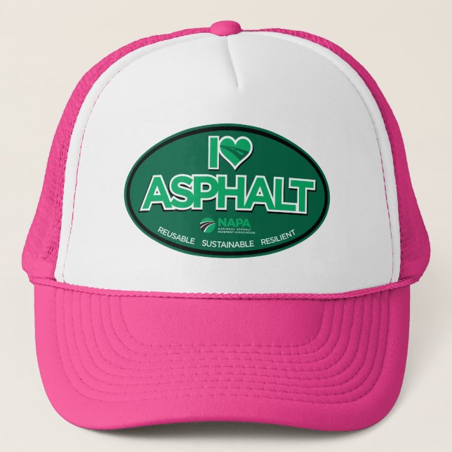 I Kärlek Asphalt-Truckerkepsen - Rosa Keps (Framsida)