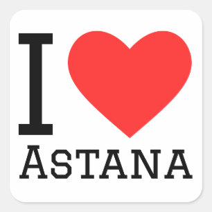 I kärlek astana fyrkantigt klistermärke