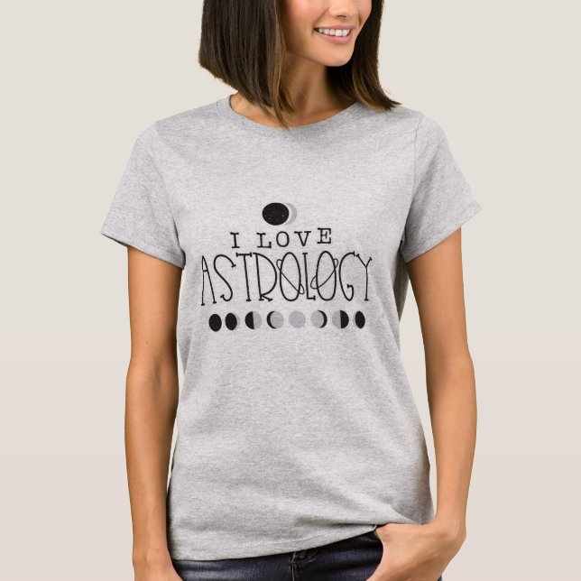 I kärlek Astrology Sol & Måne Phases T-Shirt (Framsida)
