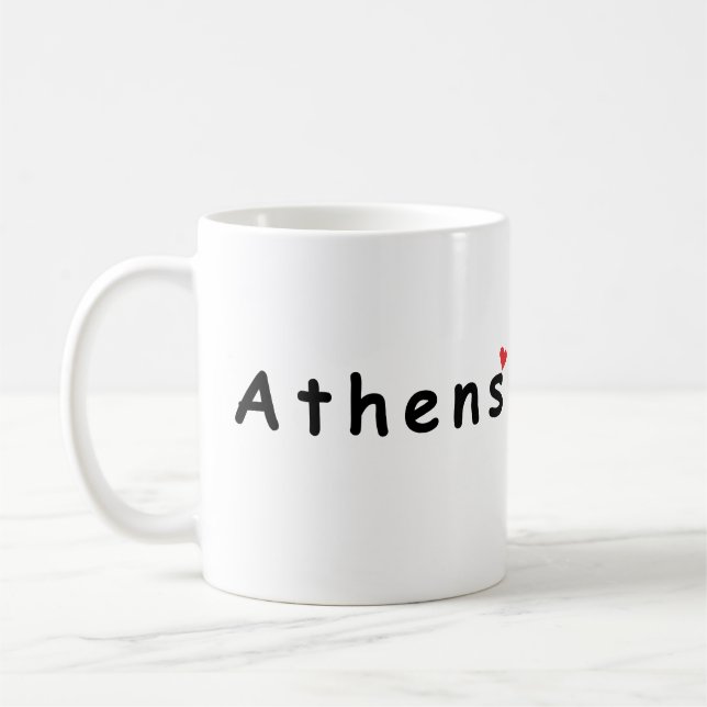 I kärlek Aten Grekland Kaffemugg (Vänster)