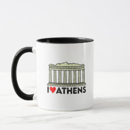 I Kärlek Aten med landmärket Parthenon Aropolis Mugg