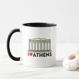 I Kärlek Aten med landmärket Parthenon Aropolis Mugg