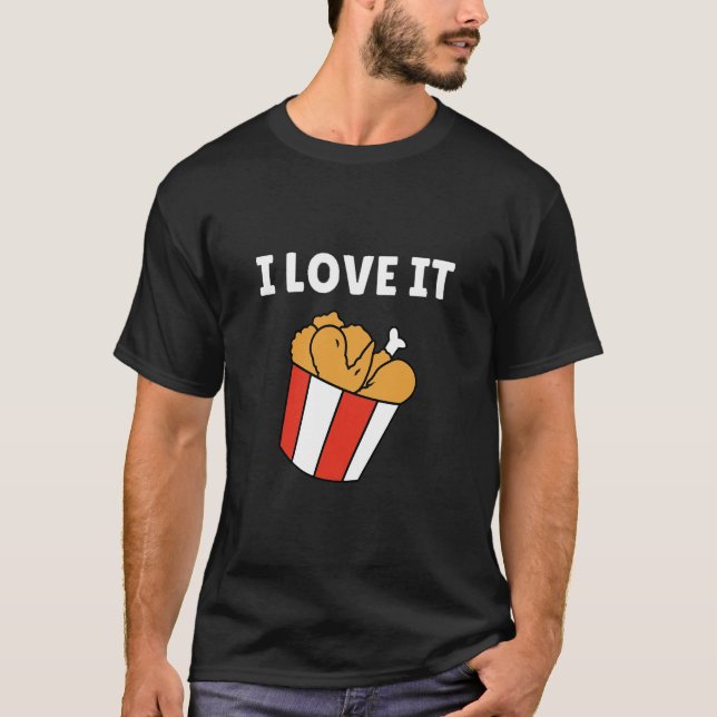 i kärlek äter den kyckling t shirt (Framsida)