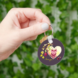 I KÄRLEK ÅTERSTÄLLER DU BOHO HEART-SHAPE VALENTINS NYCKELRING