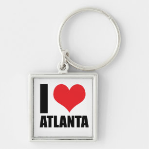 I kärlek Atlanta usa Fyrkantig Silverfärgad Nyckelring