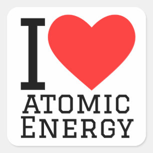 I kärlek atomenergi fyrkantigt klistermärke