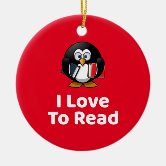 I Kärlek att läsa Julgransprydnad Keramik (Framsidan)