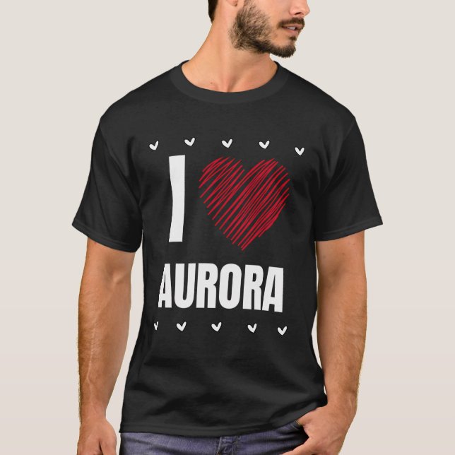 I Kärlek Aurora Coola Namn Red Heart Funny Persona T Shirt (Framsida)