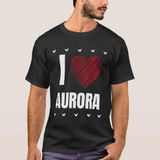 I Kärlek Aurora Coola Namn Red Heart Funny Persona T Shirt