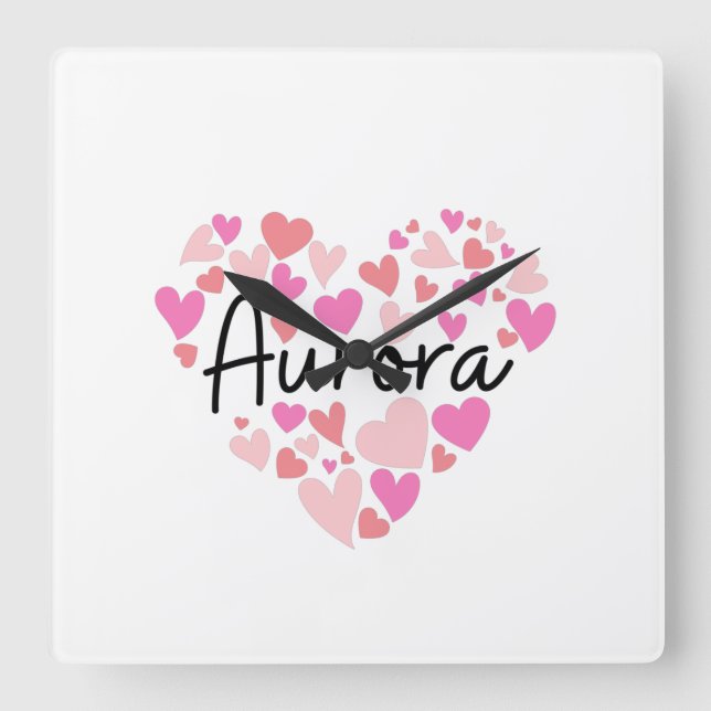 I KÄRLEK AURORA FYRKANTIG KLOCKA (Framsida)