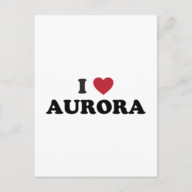 I Kärlek Aurora Illinois Vykort (Framsida)