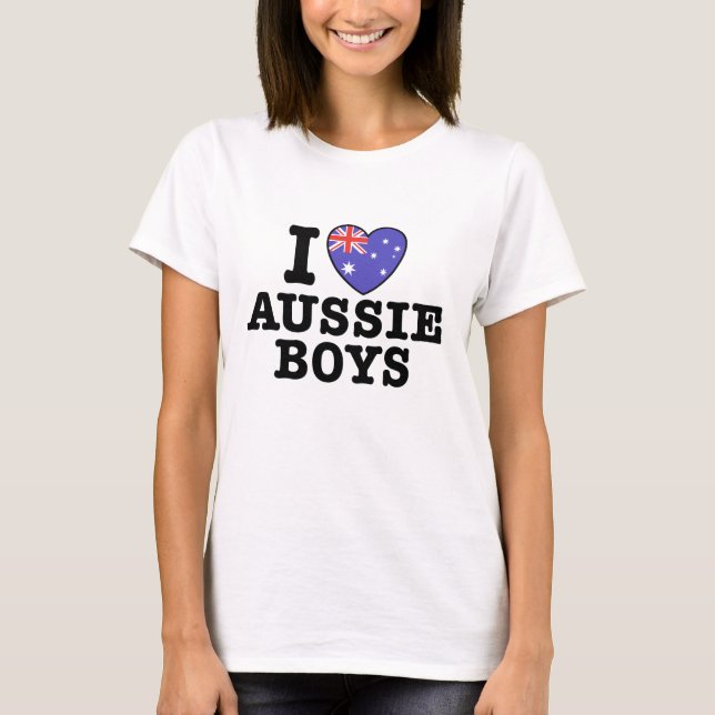 I Kärlek Aussie Boys T-shirt (Framsida)