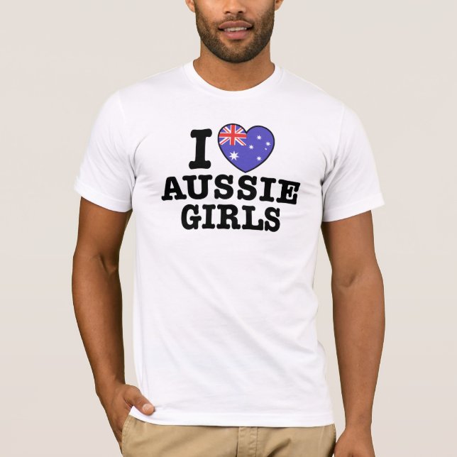 I Kärlek Aussie Girls T-shirt (Framsida)