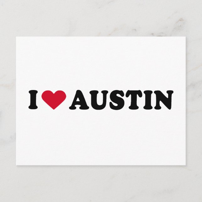 I KÄRLEK AUSTIN / I HEART AUSTIN VYKORT (Framsida)