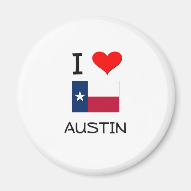 I Kärlek Austin Texas Magnet (Framsidan)