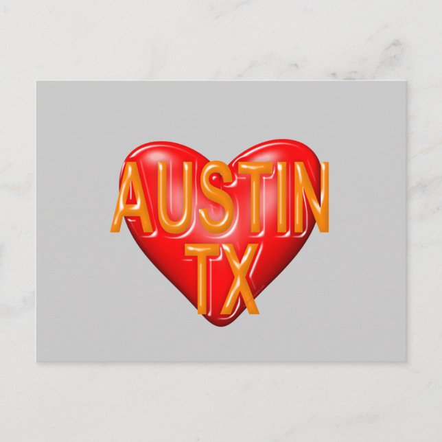 I Kärlek Austin Texas Vykort (Framsida)