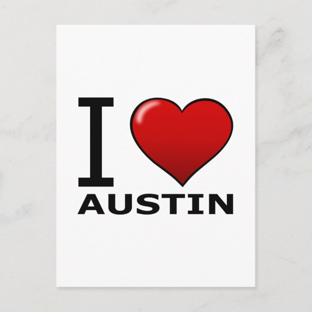 I KÄRLEK AUSTIN,TX - TEXAS VYKORT (Framsida)