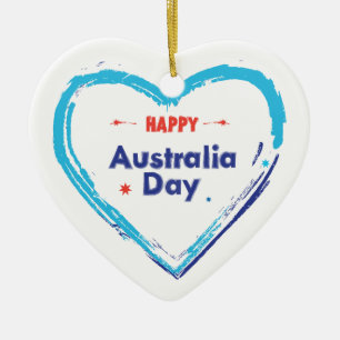 "I KÄRLEK AUSTRALIA" Australien Dag 26 januari Mod Julgransprydnad Keramik