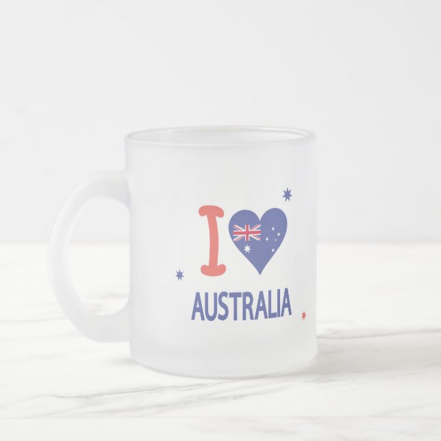 "I KÄRLEK AUSTRALIA" Australien Dag den 26 januari Frostad Glasmugg (Vänster)
