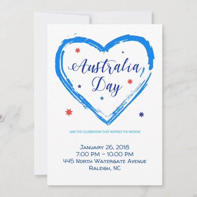 "I KÄRLEK AUSTRALIA" Australien Dag den 26 januari Julkort (Framsida)