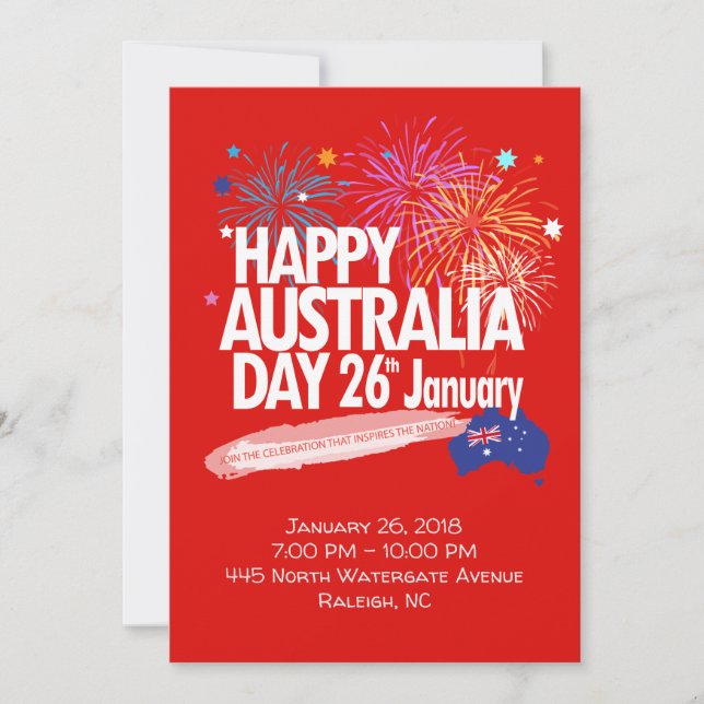 "I KÄRLEK AUSTRALIA" Australien Dag den 26 januari Julkort (Framsida)