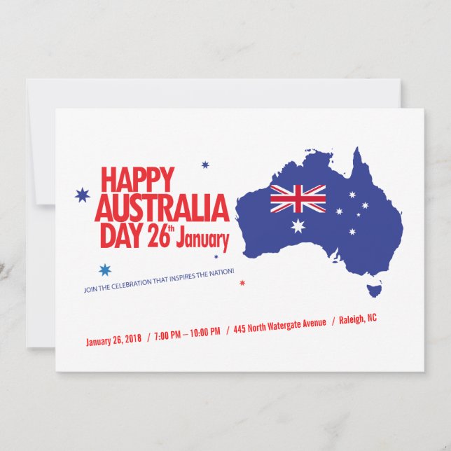 "I KÄRLEK AUSTRALIA" Australien Dag den 26 januari Julkort (Framsida)