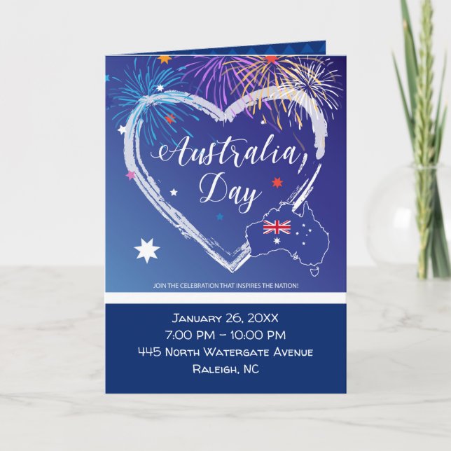"I KÄRLEK AUSTRALIA" Australien Dag den 26 januari Meddelande (Framsida)