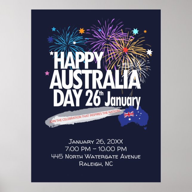 "I KÄRLEK AUSTRALIA" Australien Dag den 26 januari Poster (Framsidan)