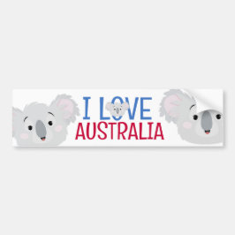 I Kärlek Australia Grått Koala Bear Bildekal
