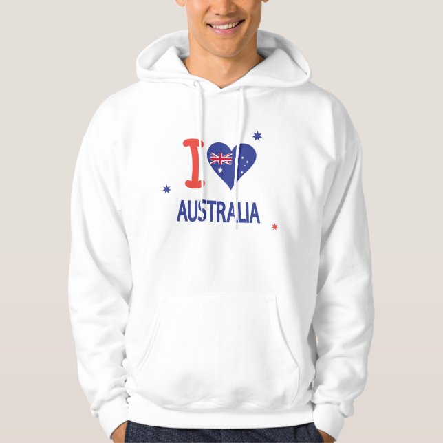 I KÄRLEK AUSTRALIA Lycklig Australien Dagen den 26 Hoodie (Framsida)