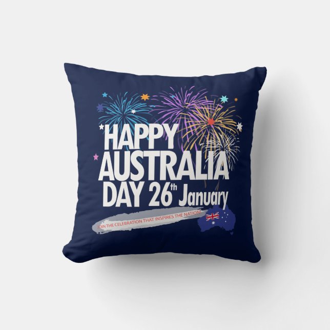 I KÄRLEK AUSTRALIA Lycklig Australien Dagen den 26 Kudde (Framsida)