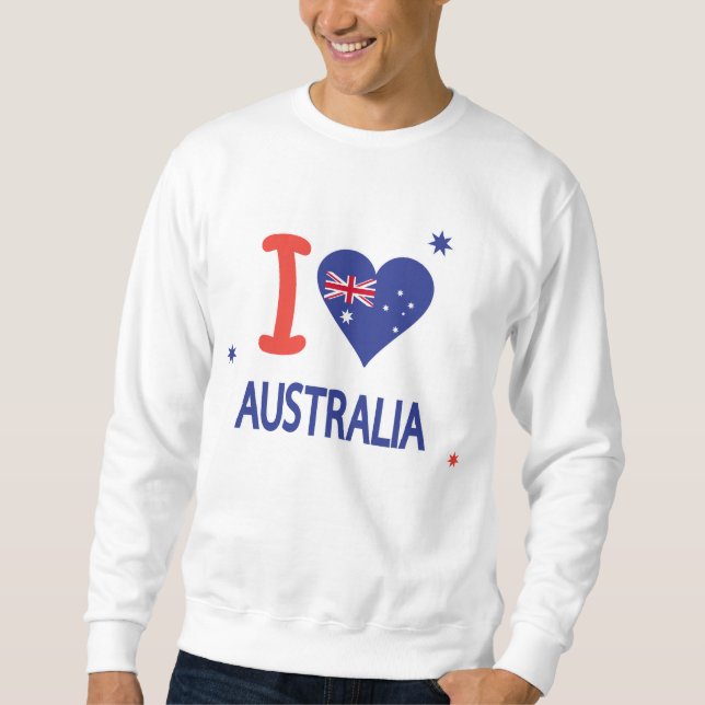 I KÄRLEK AUSTRALIA Lycklig Australien Dagen den 26 Lång Ärmad Tröja (Framsida)