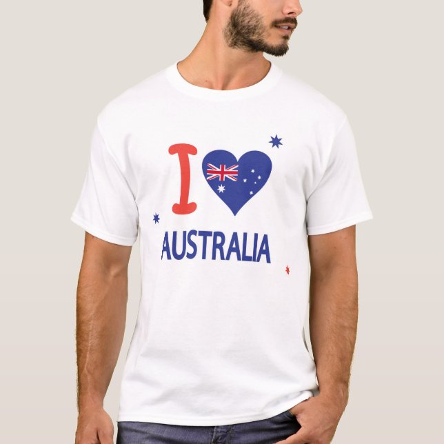 I KÄRLEK AUSTRALIA Lycklig Australien Dagen den 26 T Shirt (Framsida)
