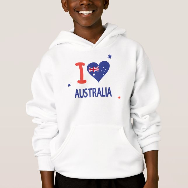 I KÄRLEK AUSTRALIA Lycklig Australien Dagen den 26 T Shirt (Framsida)