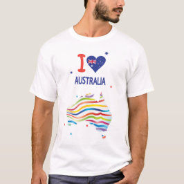 I KÄRLEK AUSTRALIA Lycklig Australien Dagen den 26 T Shirt