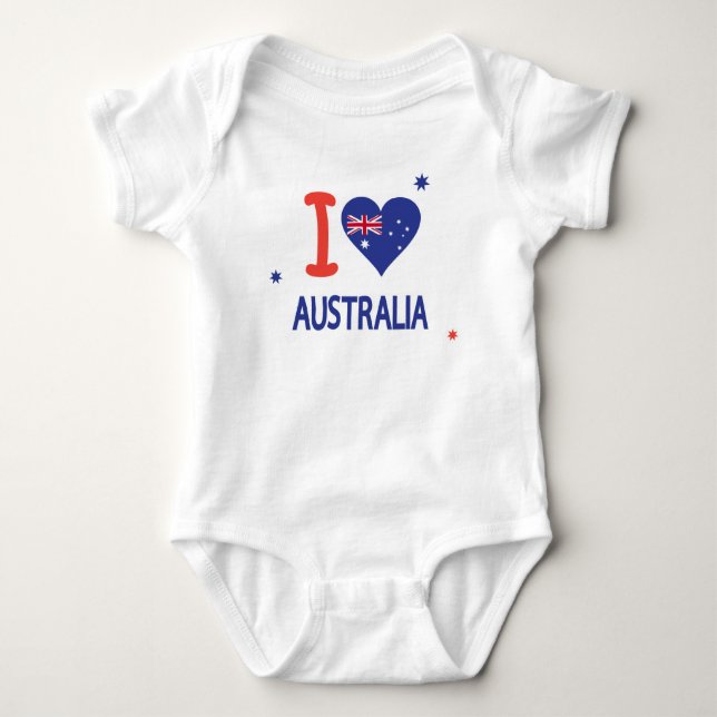 I KÄRLEK AUSTRALIA Lycklig Australien Dagen den 26 T Shirt (Framsida)
