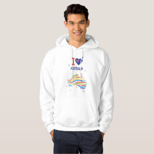I KÄRLEK AUSTRALIA Lycklig Australien Dagen den 2 Hoodie