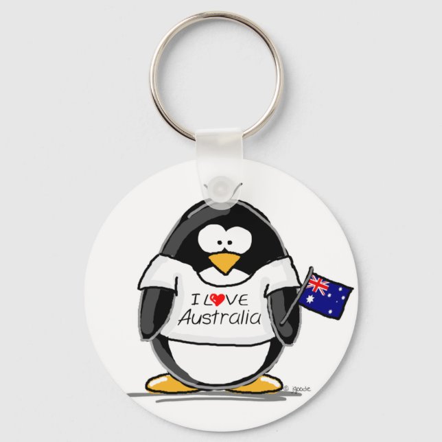 I Kärlek Australia Penguin Nyckelring (Framsida)
