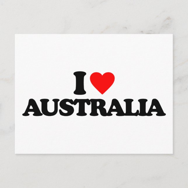 I KÄRLEK AUSTRALIA VYKORT (Framsida)