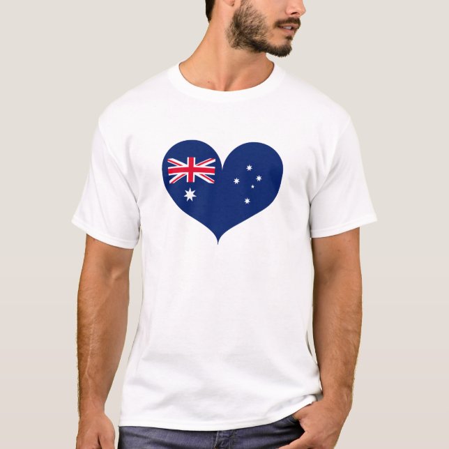 I Kärlek Australien Flagga T Shirt (Framsida)