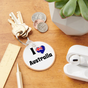 I kärlek Australien & Heart - land, resa/sport Nyckelring